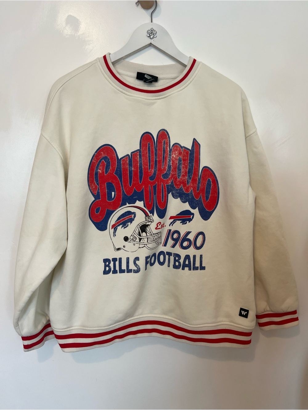 Buffalo Graphic Crewneck Sweatshirt - White/Red/Blue - Picture 5 of 10